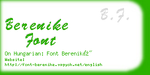 berenike font business card
